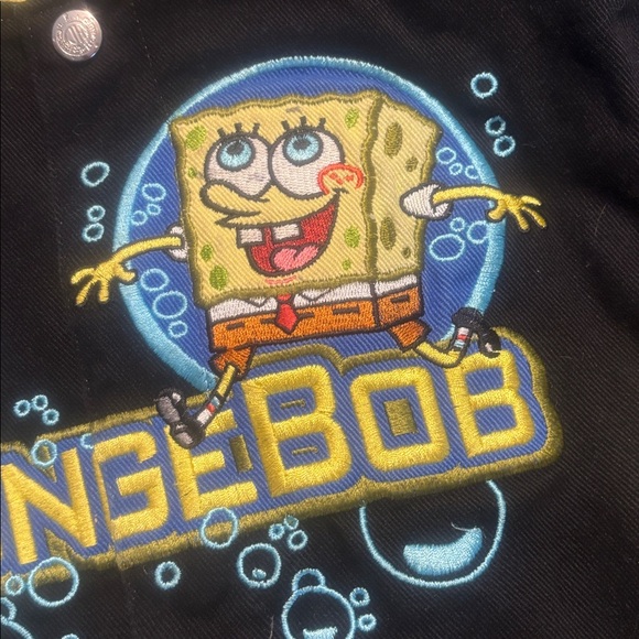 Nick JH Design SpongeBob Squarepants Twill Logo Graphic Nascar Coat Jacket S 4T - Picture 2 of 4